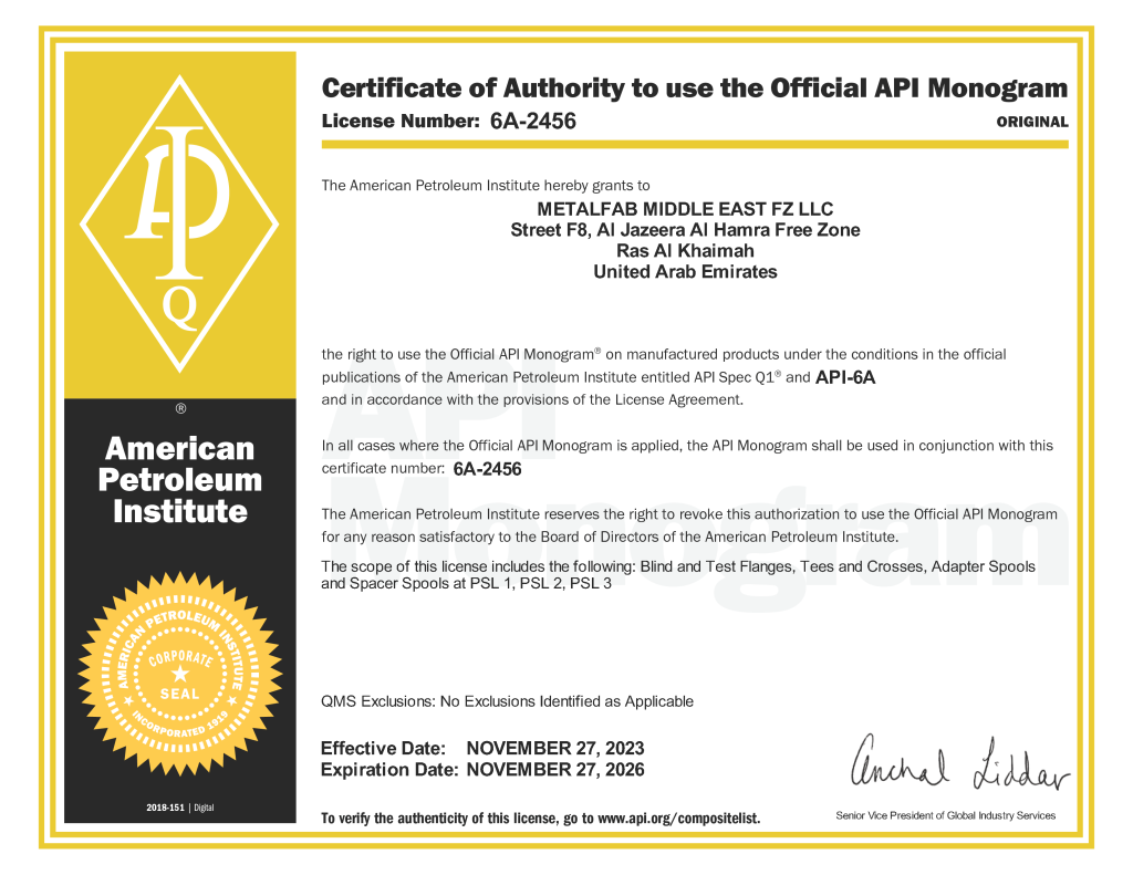 API 6A Certification